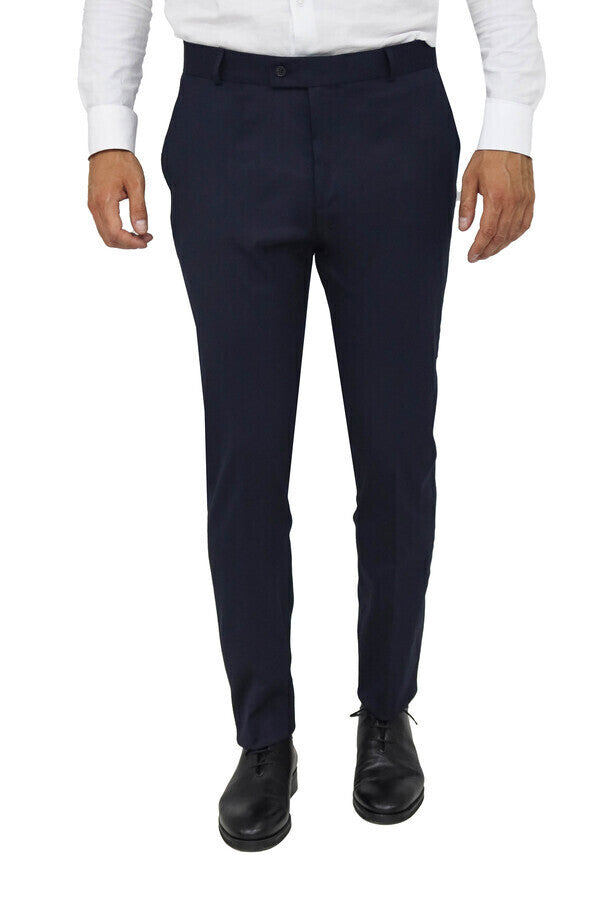 Made-To-Order Trousers in Dark Blue Cotton Drill | Besnard